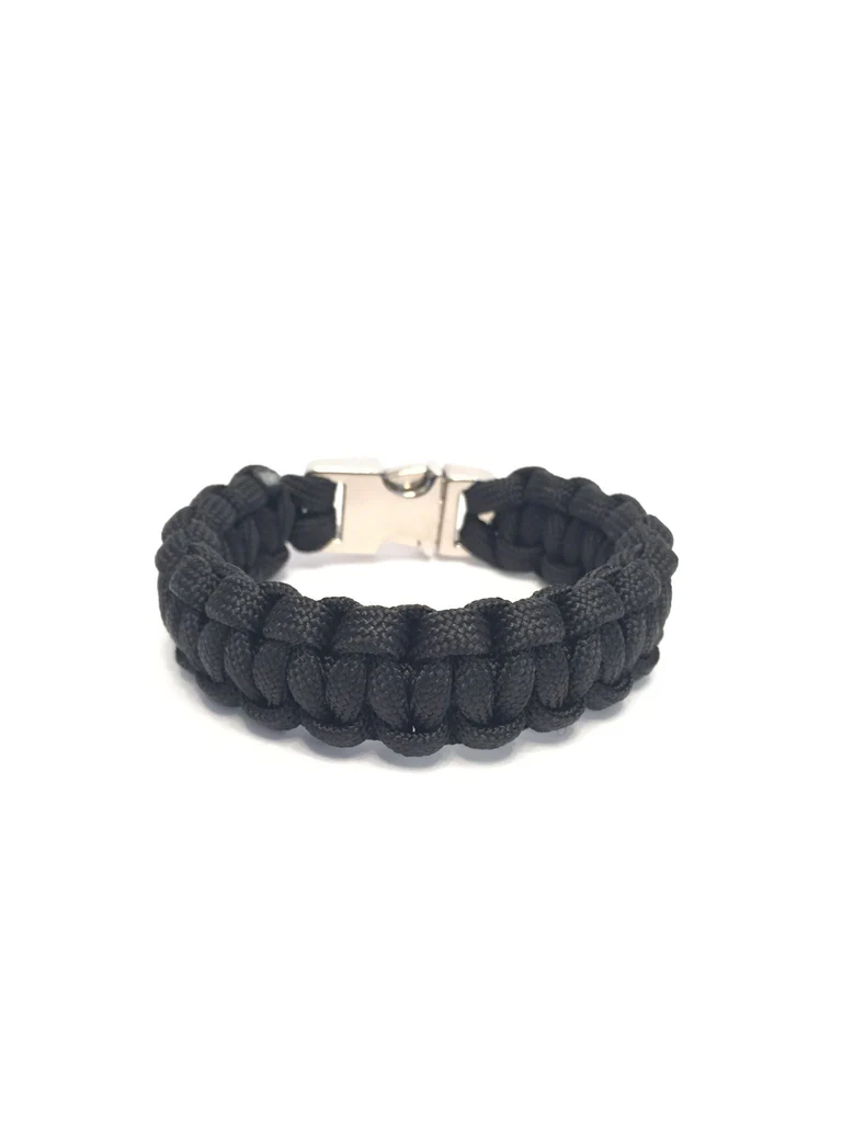 Mens Jewelry and Women Jewelry All Black Paracord Bracelet
